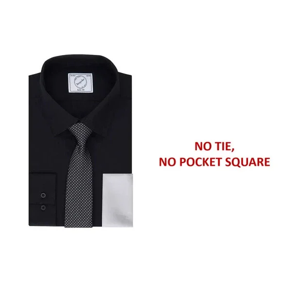 Men's Bespoke Classic-Fit Dress Shirt ONLY Black L 17-17.5/34-35 - NO TIE - Picture 2 of 3